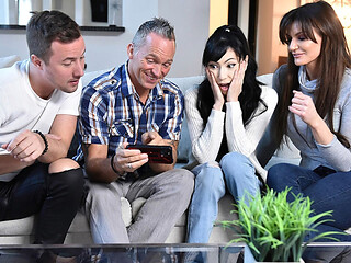 FamilyStrokes - StepFamily Taboo Orgy With Stepdaughter Judy Jolie And Busty Stepmom Becky Bandini