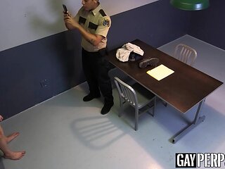 Hunky Hairy Guard Fucks Helpless Brown Twink For Stealing