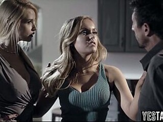 Busty step-daughter gets a three-way birthday bang