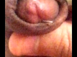Leaking precum, extreme closeup. July 25, 2024.