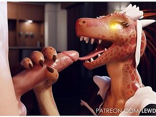 Car Toon In Your Lizard Maid Gives Special Blowjob Service