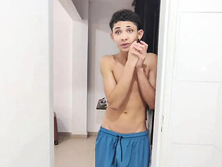 Big Tits Stepmom Takes Stepdad's Cock in Bathroom While Stepson Masturbates