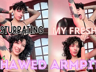Masturbatig My Freshly Shawed Armpitsn