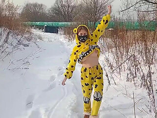 I went for a walk in the snow in my pajamas and undressed