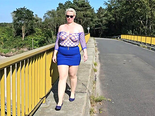 Showing off My Boobs on the Bridge
