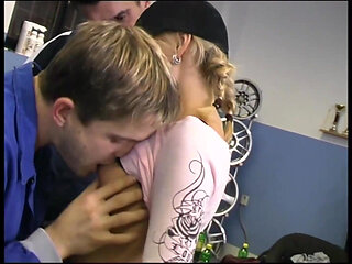 Huge cock in mouth big dick in pussy threesome