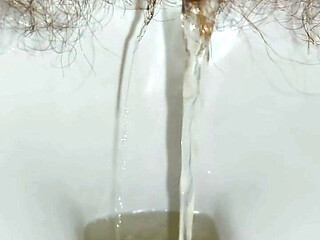 Woman Pissing in the Toilet, Golden Shower, Hairy Pussy Pee