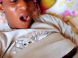 Morning masturbation ended  in a loud orgasm .I caress my tight pussy