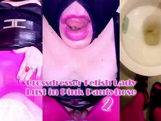 Crossdresser Fetish Lady Lust in Pink Pantyhose 2