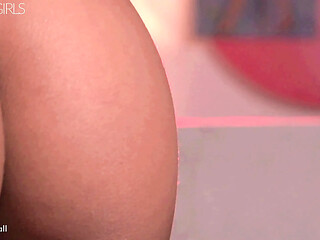 Petite Latina lesbians Cindy and Ana show off at party