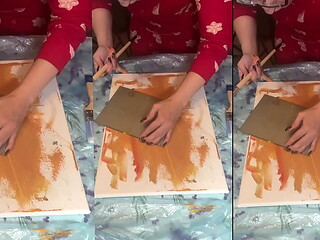 In Big Eyeglasses ASMR Acrylic Art Bloom in the Mist Part 1