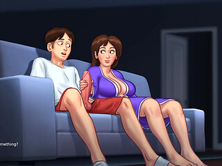 Stepmom helps stepson with boner
