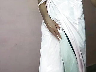 My sexy gorgeous satin nighty and saree blouse