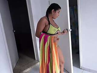 Outdoor Shower Sex - Busty Latina Gets Rough Doggystyle Fuck