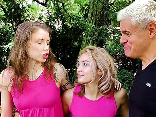 Great threesome sex with Eden Ivy, Rika Fane, and Porno Dan in ffm action