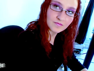 Youg redhead Lola Bella playing anal Teacher in the classroom