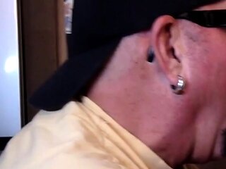 Caught old bearded suck BBC in gloryhole