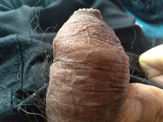 guy masturbates his hard monster cock