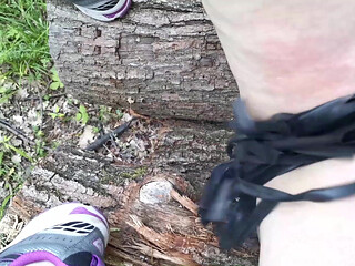 Naked and Whipped Hard in the Forest