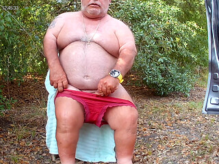 Mark Fletcher eating my cum again in the woods