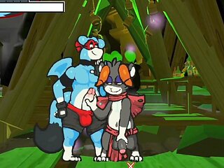 Hand-job, fur covered, cum in ass