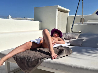 Rooftop Naked - Masturbation Under Cover Outdoors