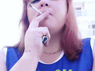 Smoking Fetish - Chubby Smokes on Your Face and Shows Her