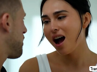 TS cheater waits to husband to leave and do anal