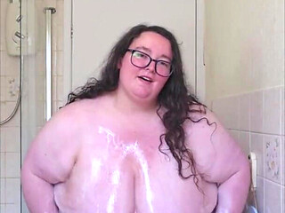 SSBBW Fat Goddess Foams up Fat Body Part 2