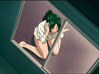 Neighbor's cock fills up busty anime girl's hairy pussy