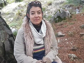 Sex In The Mountains With Big Ass Brunette Outdoors