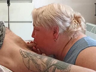Wife Watches as Neighbor Sucks My Dick and Swallows Cum