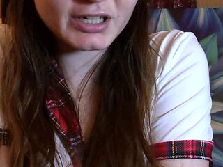 Lovely Amateur teen brunette masturbating outdoor