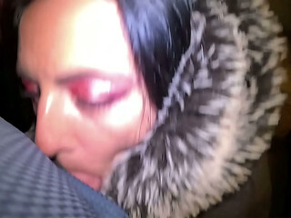 Midnight Shearling Coat Blowjob &ndash_ Noisy Deepthroat Neighbor Tease