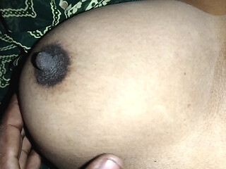 Indian Desi Girl's Orange Pressed With Her Hands
