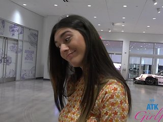 Passionate fucking in a public place with seductive Aub...