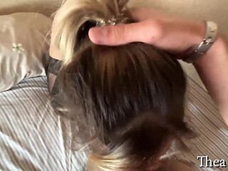 Young blonde with a huge elastic ass rides cock