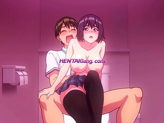 Classmate Fucks Horny [censored] on School Toilet  HENTAI UNCENSORED (SUBBED)
