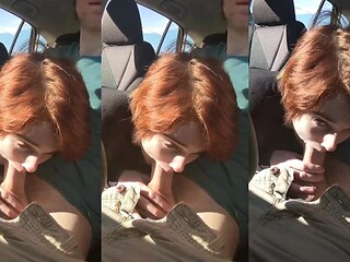 Road head from redhead tomboy, petite teen, sweet nymph,
