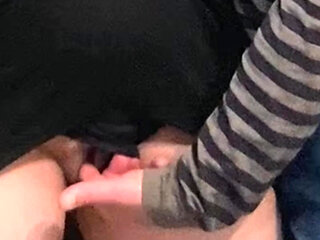 Horny Perv Fingering Girl Under Dress in Public