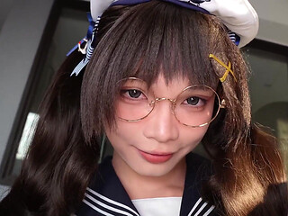 Petite Asian Femboy Gets Fucked Until Cum in Cute Sailor Girl Outfit