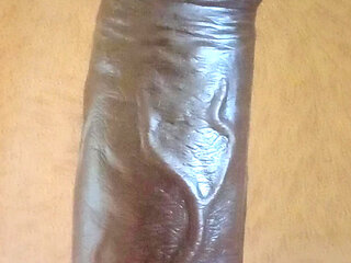 Big black African dildo like cock