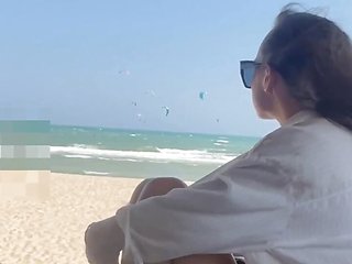 Me- Teen Girl From the Beach Makes a Food Fetish Right on Dick and Sucks with Moans, Blowjob POV