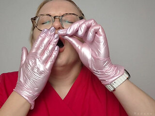 Doctor Does a Covid and Flu Swab Test to Herself; Doctress Madame Madomme