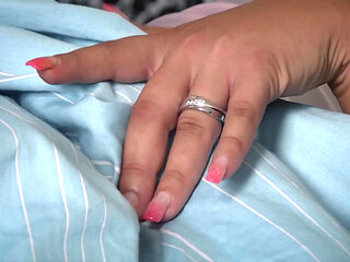 Brunette MILF with tattoos sucks his white cock