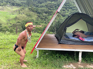 Little Indian Finds a Woman Resting in the Forest, Gets Horny Looking at Her Ass and Ends up Putting His Cock in Her.