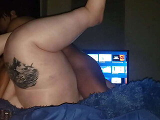 Curvy BBW Has Passionate Missionary Sex Instead of Netflix and Chill