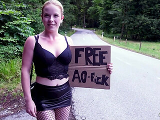 German Street Bitch Need Sex and Let Stranger Fuck Her Outdoor Without Condom