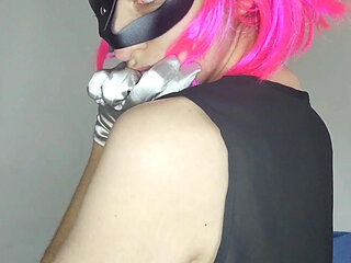 Shhh, it's just me, my big tits, and my secret kitten mask play