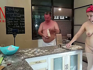 Naturist Kitchen. Fresh Ravioli Together. Nude Cooks Full video 178